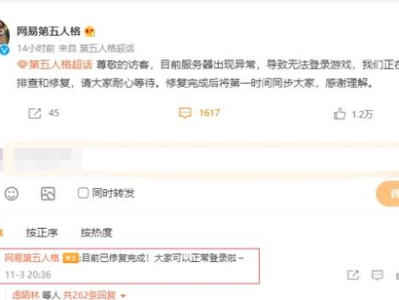 网易多款游戏出故障,玩家体验受影响