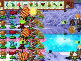 植物大战僵尸冰雪版小游戏,植物大战僵尸版欢乐闯关记